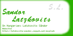 sandor latzkovits business card