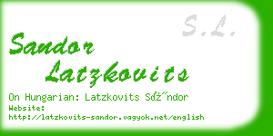 sandor latzkovits business card